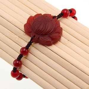 Handmade Agate Lotus Flower Bracelet